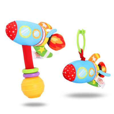 

2Pcs Baby Rattle Toys Pull-Down Stroller Toy Hand bell For Car Seat Crib Bed Pram Plush Hanging Rattle Submarine