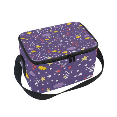 

ALAZA Lunch Box Insulated Stars And Cloud Lunch Bag Large Cooler Tote Bagfor Men Women