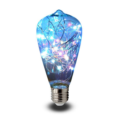 

Seven Colorful Light Yellow Christmas E27 85-265V Copper Wire 3W Bulb ST64 Copper Line Festival Decorative Light LED StarrySky