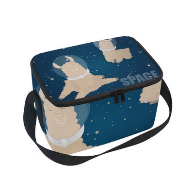

ALAZA Lunch Box Insulated Lunch Bag Large Cooler Astronaut Llama Tote Bag