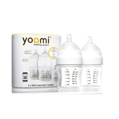 

YOOMI Natural Baby Feeding Bottle Anti-colic Slow Flow Teat Wide Neck 8 Ounces 2 Pack