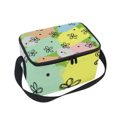 

ALAZA Lunch Box Insulated Flowers Pattern Lunch Bag Large Cooler Tote Bagfor Men Women