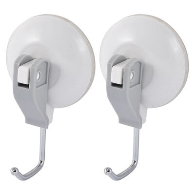 

UpperX Kitchen Bathroom Toilet Suction Mount Wall Hook Hangers 2 Pcs