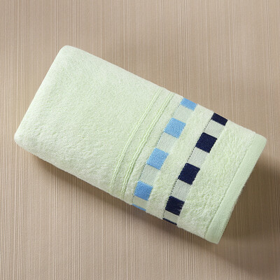 

Bamboo brocade towel bamboo fiber adult absorbent big towel soft absorbent wash towel face towel green 3476cm
