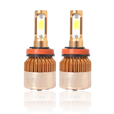 

H8 S2G 2PCS Led Cob LED Chip Car Headlamp 36W 6000k White Light 8000LM Car Bulb Fog Light Gold