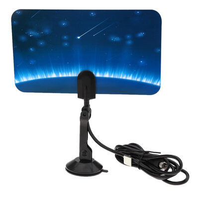 

Digital Indoor TV HDTV DTV Antenna Flat Design Support Receiving VHF UHF Signals Free Digital Analog Signals High Gain