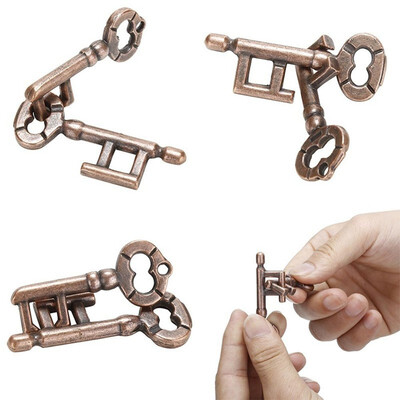 

High Quality Intelligent Lock Toy Brain Tester Development Alloy Key Ring Puzzle Game Childrens Kid IQ Thinking Test Key Puzzle