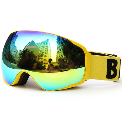 

Adult Skiing Snowboarding Skating Goggles UV Protection Anti-fog Wide Spherical PC Lens Anti-slip Strap Helmet Compatible