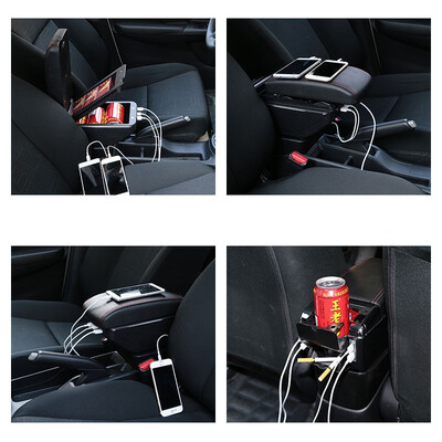 

Vtear For Kia Rio K2 armrest box USB Charging interface heighten central Store content box cup holder ashtray accessories parts