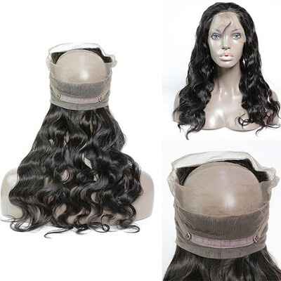 

360 Lace Frontal Closure Body Wave Human hair medium brown Swiss lace