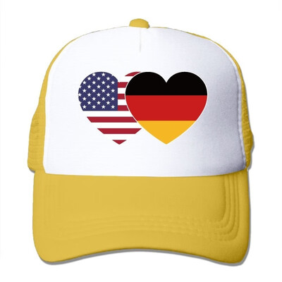 

Germany USA Flag Twin Heart Fashion Baseball Cap for Men&Women Adjustable Mesh Trucker Hat