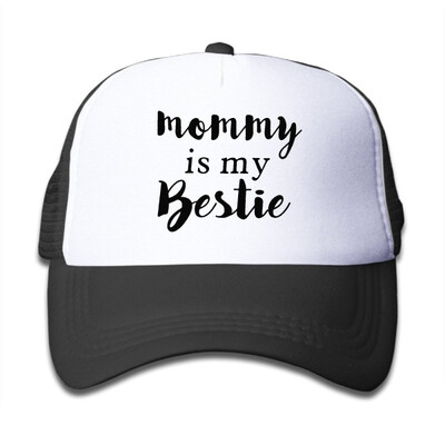 

Mommy Is My Bestie Baseball Hat Adjustable Back Mesh Cap For Kid