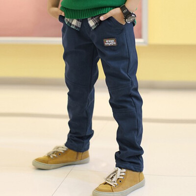 

Childrens clothing boys trousers 2018 autumn&winter childrens thick pants in the big children plus velvet casual sports pant