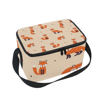 

ALAZA Lunch Box Insulated Lunch Bag Large Cooler Fox Pattern Tote Bag