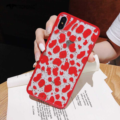 

Tronsnic Glitter Phone Case for iPhone X XS Strawberry Gold Foil Case Love Rose Flower Zebra Red Luxury