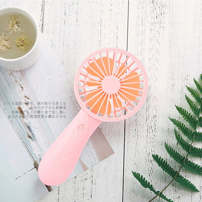 

New cartoon orange fan Childrens outdoor hand holding mini fan portable environmental USB charging fan