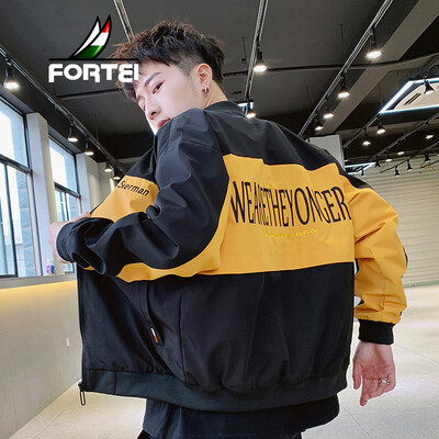 

FORTEI jacket mens jacket 2019 spring new fashion casual youth Slim baseball uniform stand collar jacket mens shirt 9057