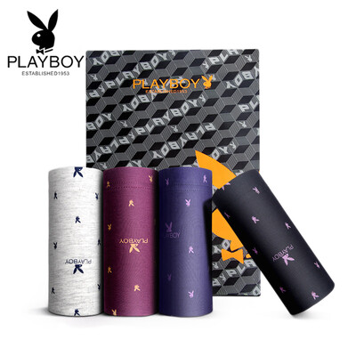 

Playboy underwear mens ice silk sexy breathable u convex waist elastic mens four corner shorts head 4 loaded K5061 multicolor XXXL