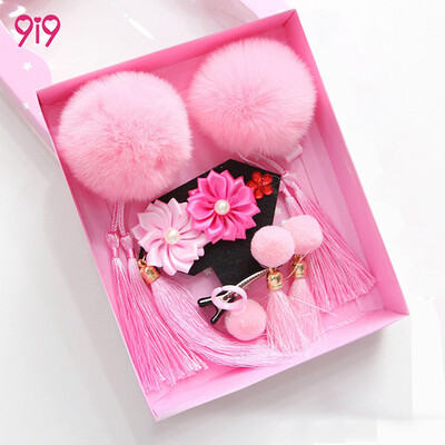 

9i9 long love long childrens hair accessories new girls new year hair accessories head flower palace gig headdress retro headdress 1900001 ball pink