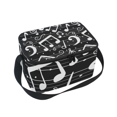 

ALAZA Insulated Lunch Box Music Notation Lunch Bag for Men Women Portable Tote Bag Cooler Bag