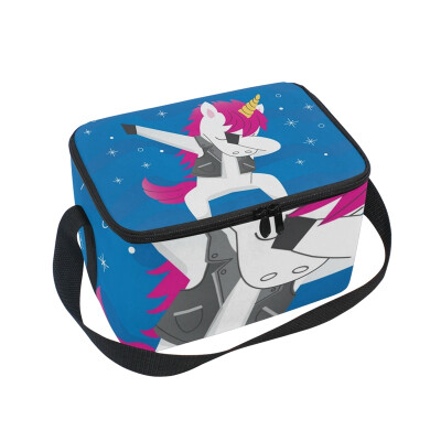 

ALAZA Lunch Box Insulated Lunch Bag Large Cooler Cool Unicorn Doing Dabbing Tote Bag