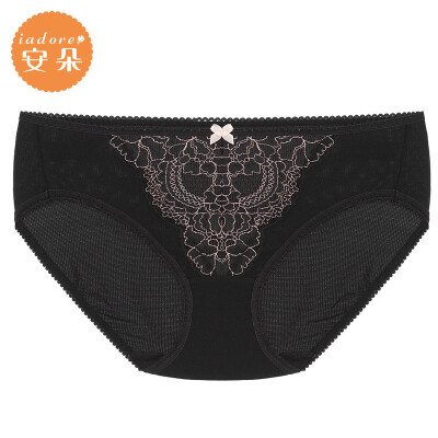 

An Lifangs An Duo waist briefs lace stitching hollow sexy ladies underwear female H21701U black BLK