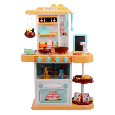 

Beienshi childrens toys real circulation water boy girl toy role playing parent-child interaction play house kitchen toy with spray B133 yellow