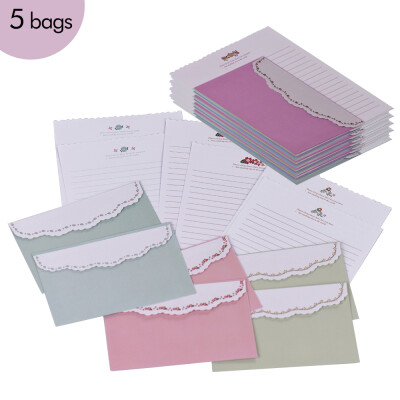 

Cute Lovely Lined Writing Stationery Paper Letter 178 135cm with Colorful Non-Adhesive Envelopes 145 95cm for Birthday Val