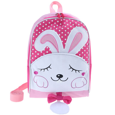 

Kids Backpack With safety Harness Nylon Travel Bag Children Kindergarten Schoolbags Lunch Bag For 1-3 Years Cute 3D Cartoon Rabbit