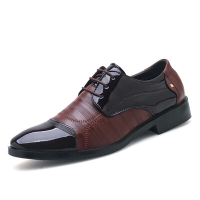 

Mens Shoes Casual luster business Leather Shoes Oxford Dress Shoes for Men - Formal Leather Mens Shoes Black Brown Size 38-46