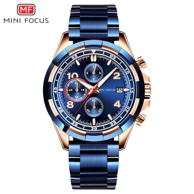 

MINI FOCUS MF0198G Men Watch Stainless Steel Strap Quartz Movement Simple Wristwatch Time Display Casual Waterproof Clock for Male