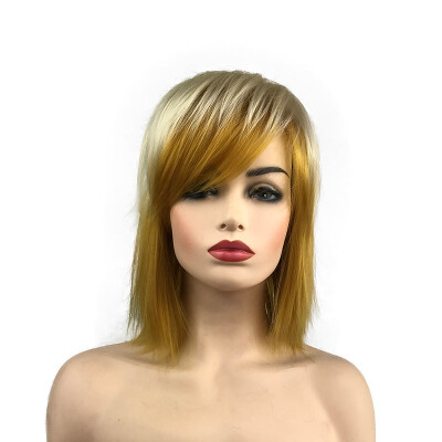 

StrongBeauty Medium Straight Blonde Synthetic Wigs for Women Cosplay Wigs