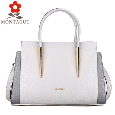 

Montagut MONTAGUT shoulder bag female cowhide bag Messenger bag handbag lady bag small R2412011211 gray