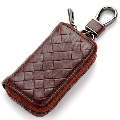 

Leather car key bag New braided male lady remote control key bag