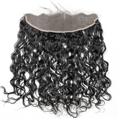 

Ear to ear 134 Lace Frontal Closure Natural Wave Human hair medium brown Swiss lace
