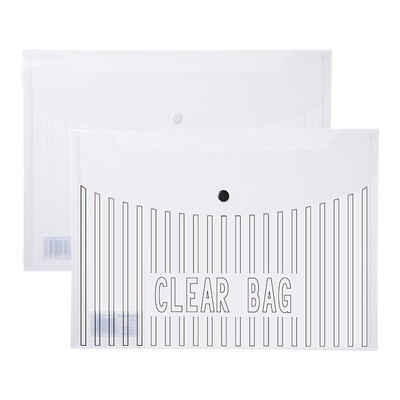 

Coix 10 Striped transparent file bag A4 snap bag information bag portfolio office supplies white EA333
