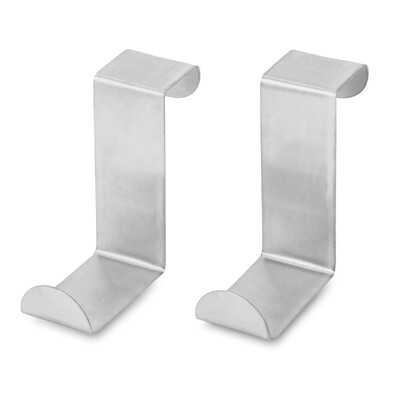 

Stainless Steel Over Door No Drill Metal Z Hooks Hanger 2 Pack