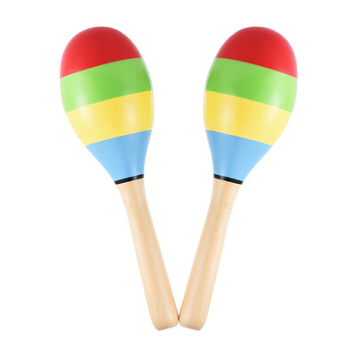

Pair of Wooden Maracas Rumba Shakers Rattles Sand Hammer Percussion Instrument Musical Toy for Kid Children Party Games