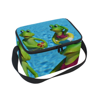 

ALAZA Lunch Box Frog Couple Insulated Lunch Bag Large Cooler Tote Bagfor Men Women