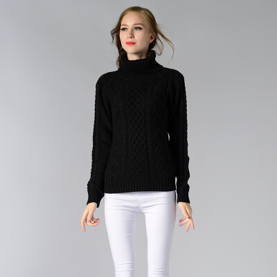 

PREISEI Autumn Winter Casual Simple Solid Warm Turtleneck Knitted Long Sleeve Thick Sweater Women Pullover Mujer