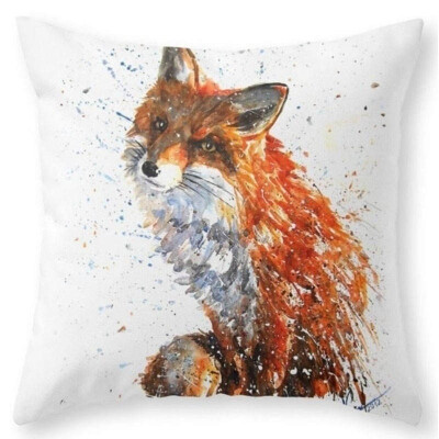 

Christmas Nordic Pillowcase lovely animal fox Decorative Cotton Linen Throw Pillow cover Cojines almofada