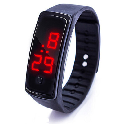 

Unisex Rubber Bracelet Red LED Digital Display Sports Wrist Gift Watch