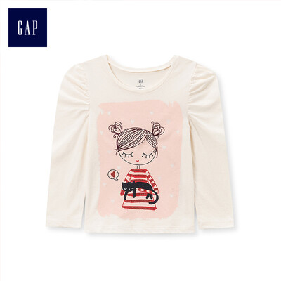 

GAP flagship store female&child fun pattern long sleeve round neck T-shirt 399040 child fun colorful 5YRS