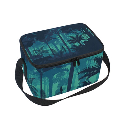 

ALAZA Insulated Lunch Box Evening Tropical Rainforest Lunch Bag for Men Women Portable Tote Bag Cooler Bag