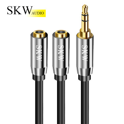 

SKW 35mm one minute two couples headphone cable 1 point 2 male to female audio cable AUX stereo splitter mobile phone computer one for two cable