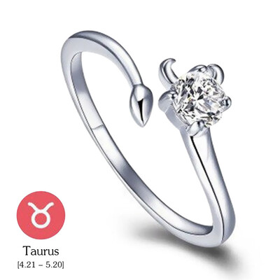 

12 Constellations Exquisite Glistening Retro Lovers Ring Women Ancient Elegant Attractive Zinc Alloy Finger Ring