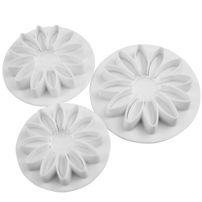

3PCS Sunflower Fondant Mold Spring Die Plastic Sugar Cakes Baked Biscuit Cookies Decorating Modeling Tools Kitchen Gadgets