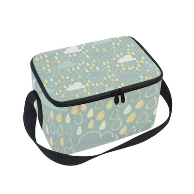 

ALAZA Insulated Lunch Box Rain Cloud Lunch Bag for Men Women Portable Tote Bag Cooler Bag