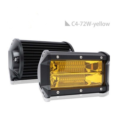 

72WLED strip work light off-road vehicle modified bar light vehicle top light highlights 1pcs yellow light