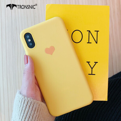 

TRONSNIC Love Heart Phone Case for iPhone XR Luxury Matte Pink Yellow Case Purple Silicone Cover